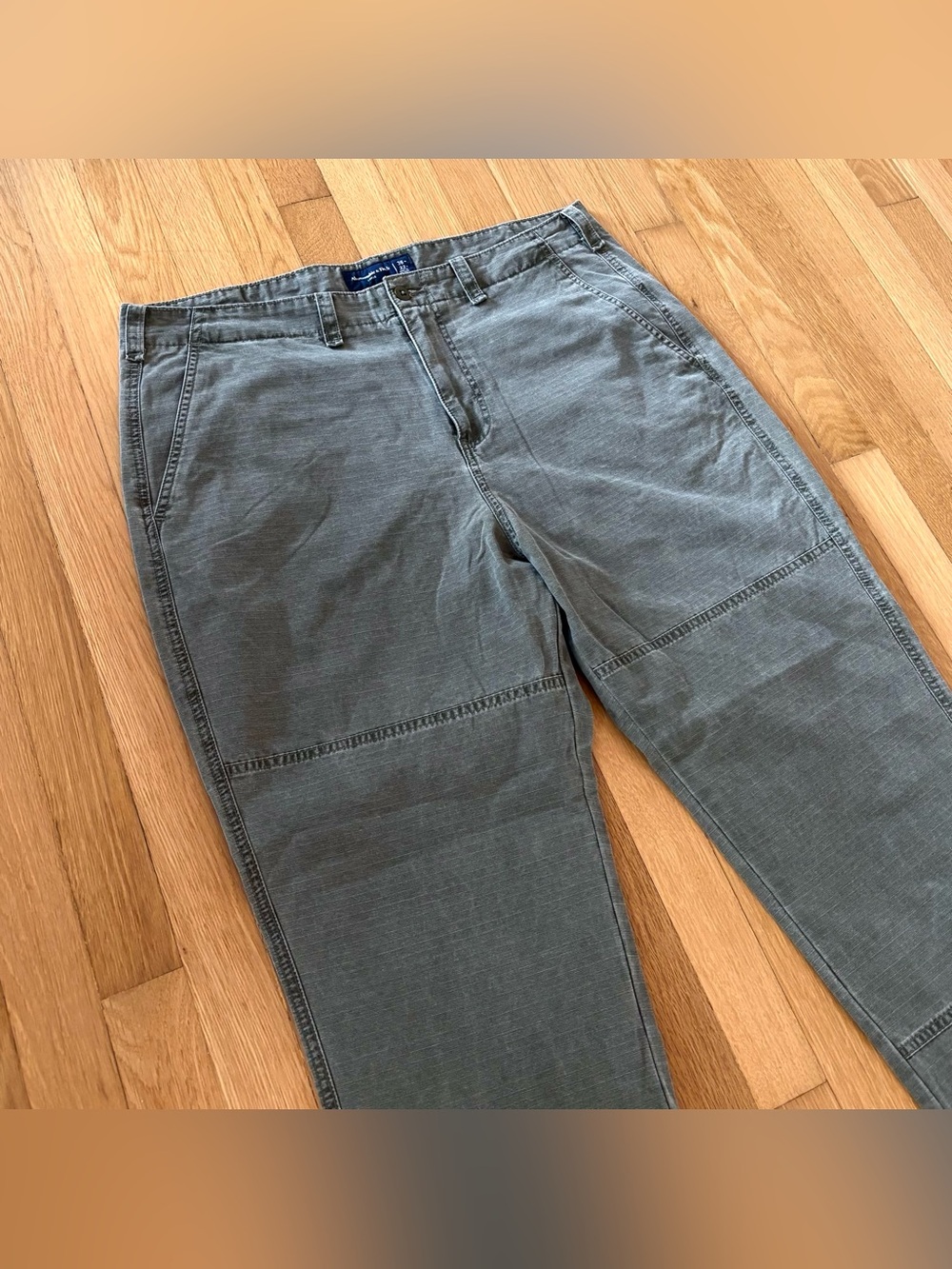 Abercrombie and Fitch Utility Pants Rip Stop Olive Green 36x32 Military Surplus